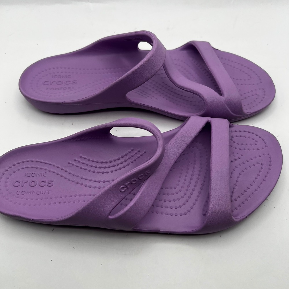 Crocs Swiftwater Purple Orchid Strappy Slide Sandals Womens 9 203998